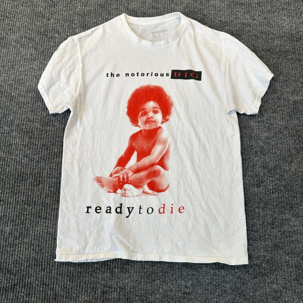 The Notorious B.I.G. Ready to Die Graphic Tee Medium White Album Cover Cotton